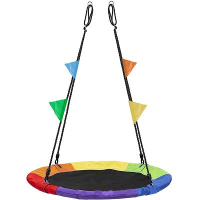 China 2022 Modern Popular Gift Easy Gather Colorful Kids Climbing Outdoor Hanging Garden Tree Swing With Rope Saucer for sale