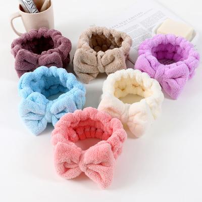 China Sweet Korean cute butterfly hair band for ladies face wash makeup remover beauty salon hair band headband for sale