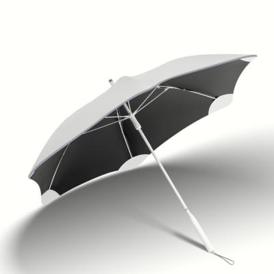 China 2021 Summer Automotive Straight Dome Plain Fabric Golf Umbrella Clear Sunshade Umbrella for sale