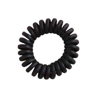 China Hot Sales Women's Black Frosted Elastic Coil Hair Elastic Hair Ties High Quality Eco Adjustable Girl's Big Hair Ties for sale