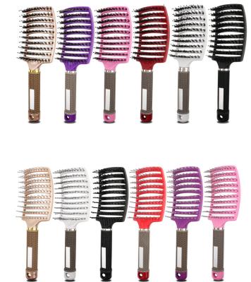 China Wholesale Custom Logo Paddle Boar Bristle Vented Paddle Curly Detangle Hair Brush Custom Hair Brush for sale