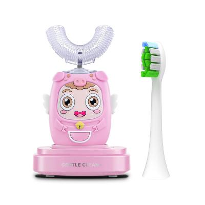 China New 2022 Children's Cartoon Baby Battery Operated 360 Degree Electric Toothbrush Soft Electric Usb U Shape Luxury Rechargeable Toothbrush Kids for sale