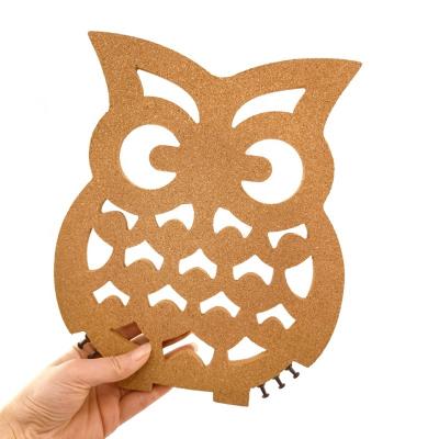 China Factory Sale Owl Various Decorative Message Notice Special Shaped Cork Decorative Board Widely Used Natural Color Eco-Friendly for sale