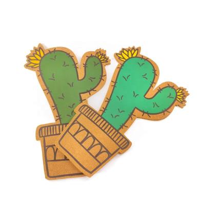 China DRAWING BOARD cactus pineapple shape message board kindergarten table decoration craft cork wood message board for sale