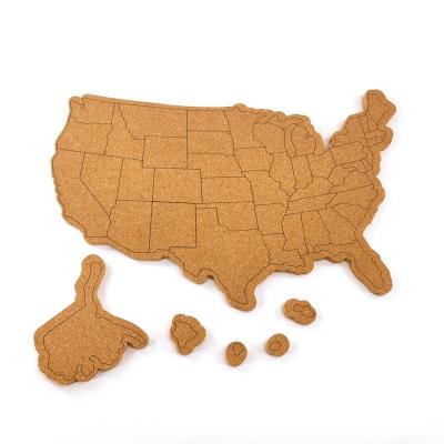 China Wholesale custom pin size America map cork message board table wall board custom made ECO friendly DRAWING BOARD map cork with pins for sale for sale