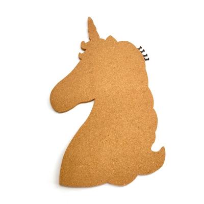 China Unicorn Shaped Cork Bulletin Pin Board - DRAWING BOARD Home Decor Wall Board for Photos, Notes, To-Do List Fridge Magnets Electroplate Cork Board Back for sale