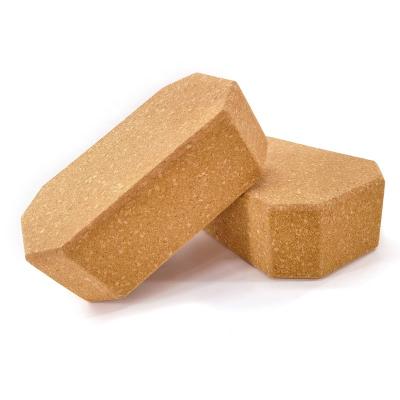 China Factory Sale Widely Used Octagonal Custom Size Natural Cork Yoga Blocks CN-B-007 for sale