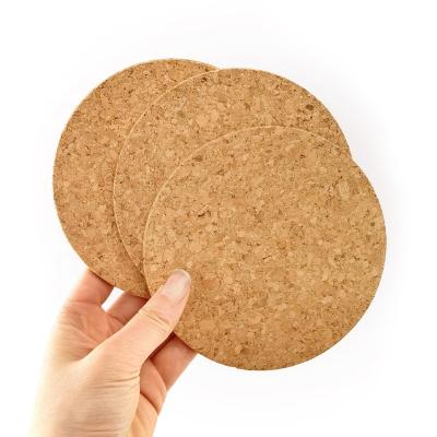 China Viable Absorbent Cork Coaster Round Plant Coaster Bar Mat 4pcs One Set For Kitchen Hot Pads Cork Coasters Coffee Drink Tea Pots Mug MA for sale