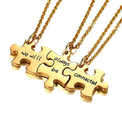 China Couple Friendship Necklace We'll Always Be Good Sisters Necklace Best Friend Connected Pendant Jewelry for sale