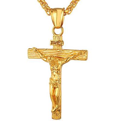 China Classic Sport Vintage Religion Christian Jesus Stainless Steel Cross Necklace for sale