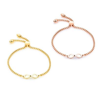 China Simple Fashion Chain Stainless Steel Bracelet Adjustable Expandable Infinity Bracelet for sale