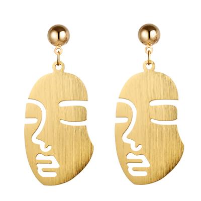 China Fashion Simple Human Face Shaped To Dangle Drop Earrings Women Fashion Earring for sale