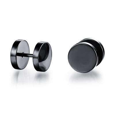 China Women Wholesale Dumbbell Men's Spiral Stainless Steel Fashion Stud Earrings Designs Jewelry Models New for sale