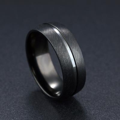 China Trendy High Quality Fashion Stainless Steel Jewelry Black Ring For Men for sale