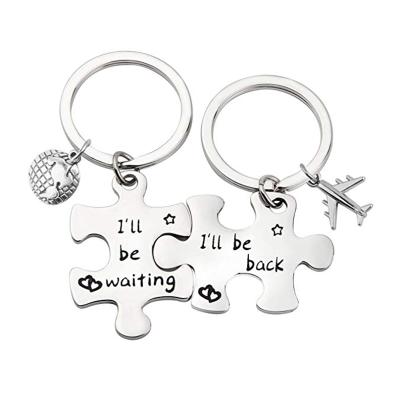 China Souvenir Gifts Promotion Puzzle Key Chain Set Background Relationships Gifts For Couples Love Friendship Gift for sale