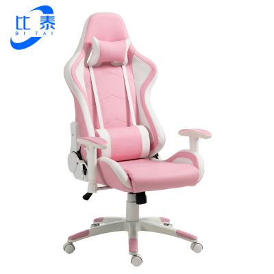 China (Size)Adjustable Pink Girls Gaming Chair Racing Style Office Chair for sale