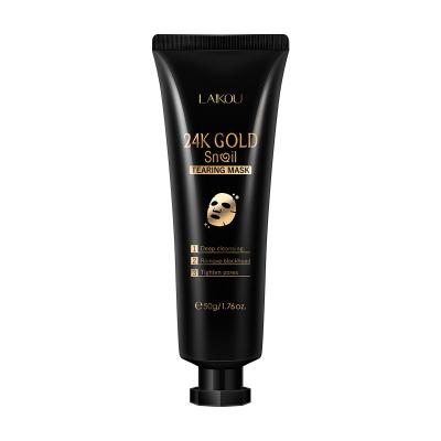 China Moisturizer 24K Gold Foil Snail Peeling Moisturizing Mask Deep Cleansing Sheet Whitening Illuminating Face Mask for sale