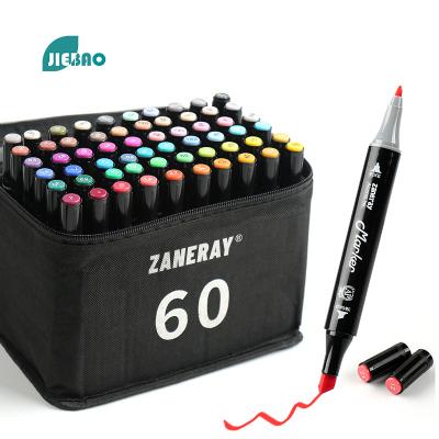 China Paint Jebao 2022 Wholesale Hot Selling High Quality Custom Painted Color Double Head Gel Metal Marker Pen 60 Colors for sale