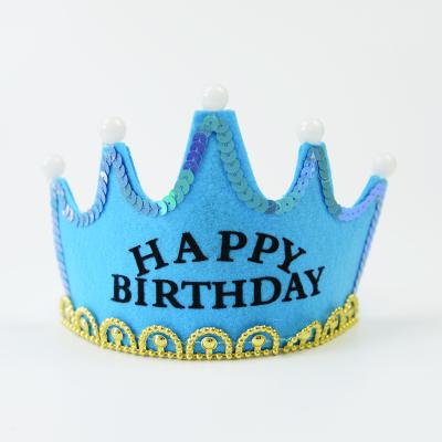 China Beautiful LED Colorful Glowing Princess King's Birthday Hat Birthday Hat for sale