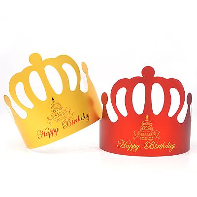 China Beautiful Colorful Kids And Adults Happy Birthday Party Hats Paper Crowns Gilt Hats for sale