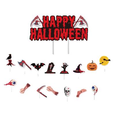 China Beautiful new style colorful Halloween card decoration card party flag cake card decoration for sale