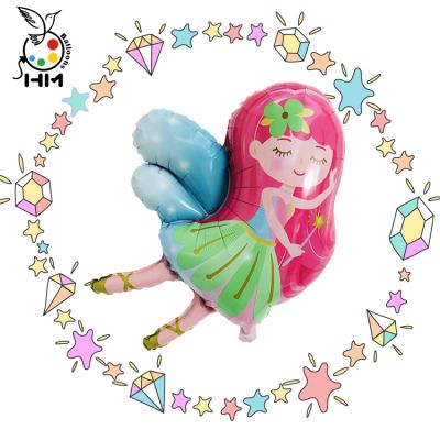 China Gift Toy New Little Fairy Shaped Balloon Wings Girl Princess Birthday Party Decoration Aluminum Foil Balloon Wholesale for sale