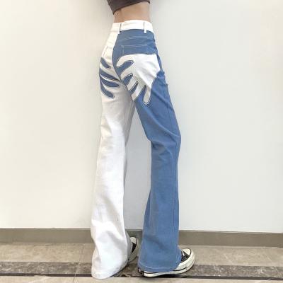 China Wholesale QUICK DRY Nibber W21P05648 Fashinable Color Streetwear Denim Pungent Slim Printed Female Flares Pants Womens Jeans for sale