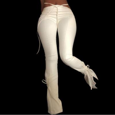 China Nibber M20P09552 Fashionable QUICK DRY Custom Wholesale Bandage Casual Skinny Women Pencil Pants Lady Y2K PU Leather Pants for sale