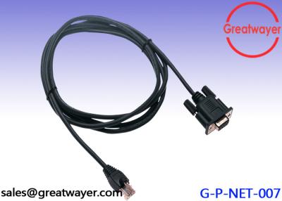 China RJ45 Network Cable CAT5E 24AWG 4 Pairs RS232  DB 9 Pin Female Serial for sale