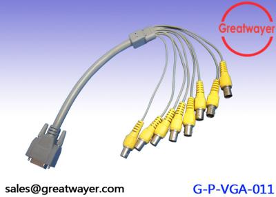 China Female Wire Harness Cable Connectors for CCTV System , VGA to 8BNC Video Graphics Array for sale