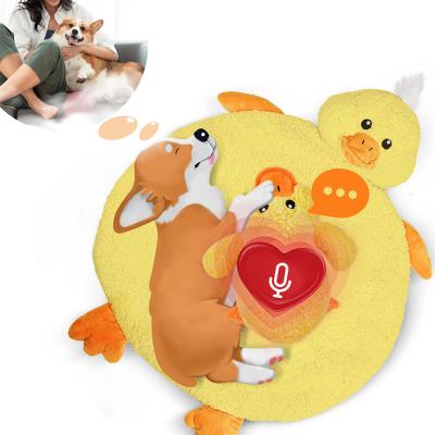 China Cute Behavioral Anxiety Relief Toy Plush Pet Comfortable Snuggle Training Puppy Heartbeat Stroking Stocked Soporific Duck for sale