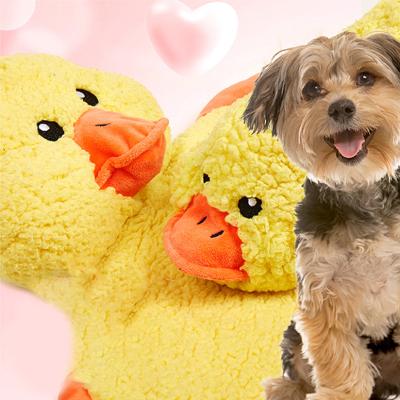 China Toy Heartbeatating Cuddle Duck Soothing Stuffed Custom Stocked Toy Behavioral Aid Animal Toys for Puppies for sale