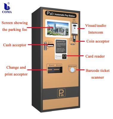 China A3 Steel Commerical Car Parking Payment Machine T=2.5MM Car Parking Payment System for sale