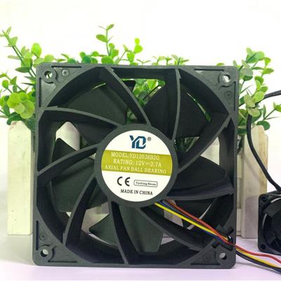 China Farms New YD12038 Current 2.7A 6000rpm 120mm 4 Pins Fan T2 for sale