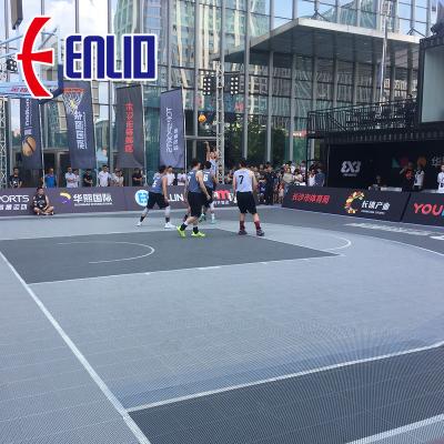 China Waterproof Wear Resistant Anti-Slip FIBA ​​Approved Basketball Court Tiles 3x3 Basketball Flooring for sale