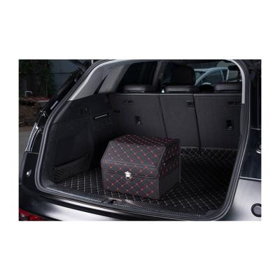 China New Product Car Trunk Storage Box Luxury Logo Solid Durable Car Storage Leather Case / Box for sale