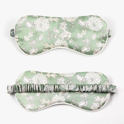 중국 Shading Silk Print Eye Mask Sleep Seamless Adjustable Eye Breathable Available Light Current Mask No Pressure Satin Print Women Eye Mask 판매용