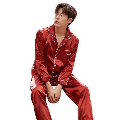 China Custom Designer Breathable Men Sleepwear Satin Pajama Nightgowns Leisure Wear Pajamas Set for sale