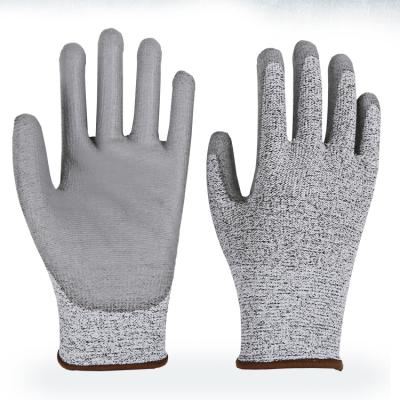 China PU Cut Resistant Gloves Cut Resistant Anti-Cut Coated Level 5 Cut Mechanic Gloves For Work Protection for sale