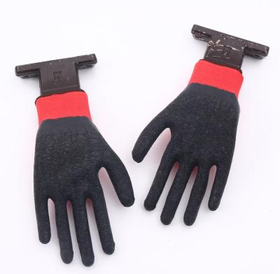 China Red Construction 13 Gauge Polyester Latex Palm Coated Cheap Gloves Good Grip Gloves for sale