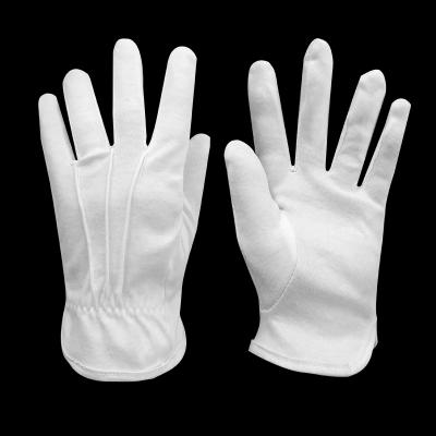 China White Cotton Pleated Cuffs Jewelry Tag Safety Nylon Knitted Special Gloves Anti-slip for sale