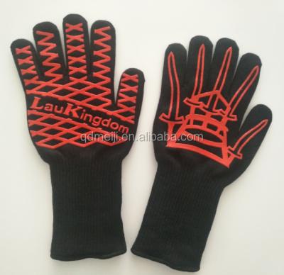 China Heat Resistance Gloves Silicone Heat Resistant Coating For BBQ Grilling Cooking Microwave Gloves Long Oven Glove for sale