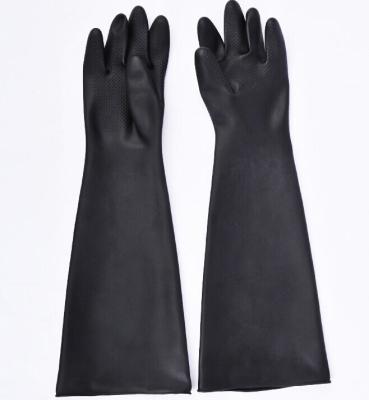 China Anti Acid Extra Long Sleeve Industrial Rubber Latex Gloves Anti Acid for sale