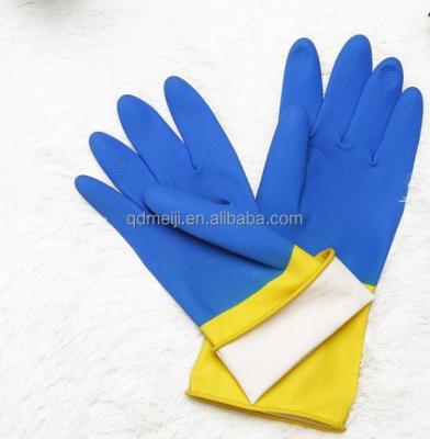 China Widely Used Flexible Blue Yellow Rubber Neoprene Latex Glove Industrial Latex Glove Wholesale for sale