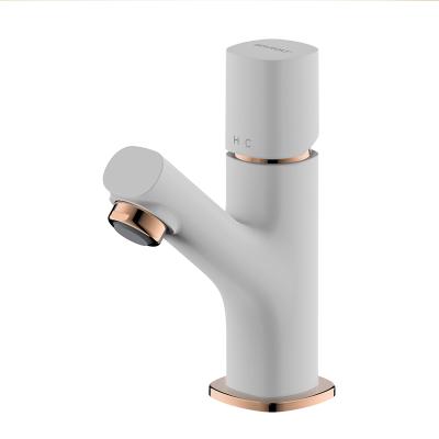 China BRAVAT Faucets Basin Mixer Taps Space Saving Faucet Sink Mixer Brass Body Rose Gold And Color White Mixer SI Reward for sale