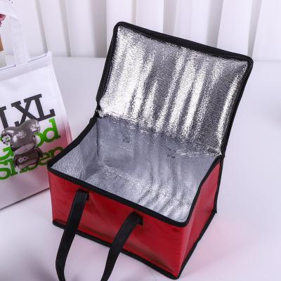 China Recyclable Reusable Waterproof Nonwoven Thermal Insulated Delivery Cooler Bags Insulated Sack Thermal Insulation Bag for sale