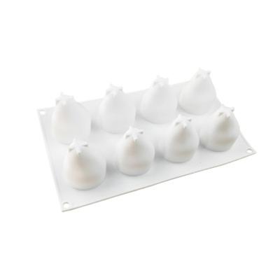 China 8 Cavity Pear Shape Kitchen Mousse Cake Tool Silicone Cake Viable Hot Selling Baking Mold for sale