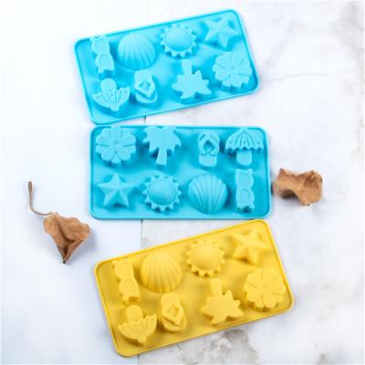 China Viable Summer Beach Style Shell Ice Box Mold Silicone Coconut Chocolate Mold Starfish Ice Box Handmade Tools for sale