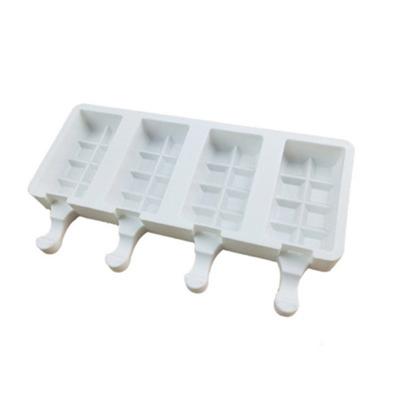 China Homemade Sustainable Chocolate Tray Mold Plaid Silicone 4 Cavity Viable Wholesale Ice Cube Maker for Ice Cream for sale