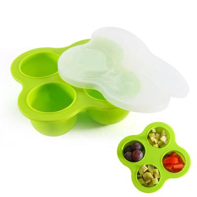 China Home Appliance Baby Food Storage Freezer Containers With Lid Ice Ball Molds Silicone Storage Tray For Fruit Veggie for sale